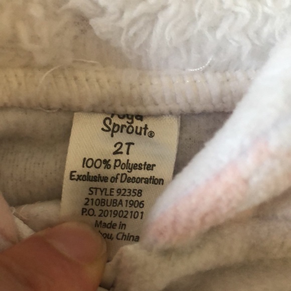 Yoga Sprouts 2T Fleece Hooded Onesie - Picture 6 of 6